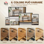 Scrivania per Camera Stile Industriale con Angoli Arrotondati, in Legno e Acciaio, 120x60x76 cm, Nero e Marrone - immagine 6