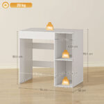 Mobile Sopra Lavatrice con 2 Ripiani Aperti e Autoportante, 96x60x95 cm, Bianco - immagine 3