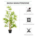 Set 2 Piante di Bambù Artificiali in Vaso da 120cm per Interni ed Esterni - immagine 6