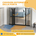 Cancelletto per Cani con 4 Viti Regolabili e Nastro Adesivo, in Metallo e Plastica, 74-1x76 cm, Nero - immagine 6