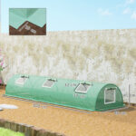 Serra Piccola con 5 Finestrelle e Griglia Centrale, in Acciaio, PE e PP, 3x80x45 cm, Verde - immagine 3