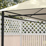 Tetto di Ricambio 4x3 m per Gazebo Anti UV in Poliestere con Presa d'Aria, Bianco Crema - immagine 8