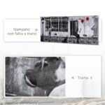 Stampa su Tela con Bambina, 80x40cm, 5 Pezzi per Casa e Ufficio, Tela in Legno di Pino e Vernice ad Acqua, Nero Bianco Rosso - immagine 4