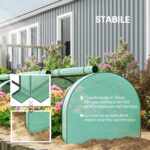 Serra da Giardino a Tunnel in Acciaio e Plastica PP con Porte Avvolgibili, 3x1x0,8 m, Verde - immagine 5