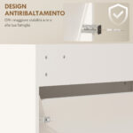 Scarpiera a Specchio con 3 Cassetti a Ribalta per 9 Paia di Scarpe, in Legno, 65x17x114,5 cm, Bianco - immagine 7