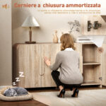 Credenza Cucina con 2 Armadietti, Ante Soft-Close e Ripiani Regolabili, 157x39x82 cm, Legno Naturale - immagine 6