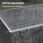 Capanno Attrezzi in Metallo 1,5x2m con Base, Porta Scorrevole e Tetto Inclinato, Grigio Scuro - immagine 7