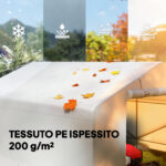 Capanno da Giardino e Tenda Garage 3x3 m Impermeabile con Porta Avvolgibile, Metallo e PE, Bianco - immagine 5