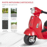 Moto Elettrica per Bambini con Licenza Ufficiale Vespa Batteria 6V, Fari e Clacson, per Bimbi da 18-36 mesi, Rosso, 66,5x38x52cm - immagine 5