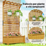 Fioriera da Giardino con Traliccio per Piante Rampicanti in Legno, 90x45x183 cm, Giallo - immagine 5