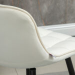 Set 2 Sgabelli da Bar con Schienale e Poggiapiedi in Stile Nordico in Metallo e Velluto, color Crema, 45x47x84 cm - immagine 9