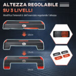 Step Fitness per Aerobica Regolabile su 3 Altezze 10-15-20 cm in Plastica, Nero e Rosso - immagine 4