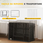 Recinto per Cani e Cuccioli con 12 Pannelli Modulabili e 2 Ingressi, 80x1,5x60cm - immagine 5