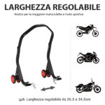 Cavalletto Alzamoto Posteriore Universale e Regolabile Cavalletto Spostamoto per Moto Sportive Fino 2kg Nero - immagine 4