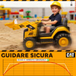 Ruspa Elettrica per Bambini 3-6 Anni Marchio Ufficiale Caterpillar 12V con Telecomando, Giallo - immagine 8