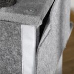 Albero Tiragraffi per Gatti con Palo, Casetta, Letto, Amaca e 2 Giochi in Legno e Peluche, 48x48x107 cm, Grigio - immagine 9