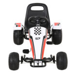 Go-Kart a Pedali Bianco per Bambini 3-6 Anni con Sedile Regolabile, Ruote in Plastica, Freno a Mano e Cambio - immagine 4