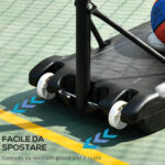 Canestro Basket Altezza Regolabile 160-210cm, Struttura in Acciaio e Base con Ruote, Tabellone in PE Trasparente - immagine 6