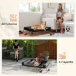 Lettino per Cani Rialzato di 19,5 cm con Cuscino a U, in Poliestere e Acciaio, 110x75x30 cm, Nero e Argento - immagine 7