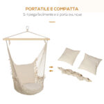 Amaca da Giardino in Corda Shabby Chic per Interni ed Esterni Bianca - immagine 4