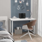 Scrivania per Computer con Piedini Regolabili in Truciolato e Acciaio, 120x60x76 cm, Bianco - immagine 2