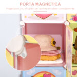 Mobile Scarpiera Modulare Salvaspazio, 6 Cubi 35x45x35 cm in Acciaio e PP, 74x47x144 cm, Rosa - immagine 7