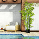 Pianta Finta di Bambù Alta 150cm con Vaso Incluso per Interno ed Esterno - immagine 4