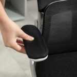 Sedia da Ufficio Regolabile e Reclinabile con Poggiatesta Rimovibile, in Tessuto a Rete, 60x59x114-122 cm, Nero - immagine 9