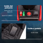 Quad Elettrico per Bambini 12V, 2 Velocità, Ruote Larghe con Clacson e Fari LED, Età 3-5 Anni, Rosso - immagine 7