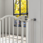 Cancelletto per Cani Estensibile con 4 Viti Regolabili, in Metallo e Plastica, 74-1x78 cm, Bianco - immagine 8