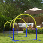 Set Agility Dog con 4 Archi Componibili e Borsa da Trasporto, 88x64x95 cm, Blu e Giallo - immagine 7