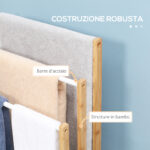 Portasciugamani a 3 Sbarre in Bambù , Design Leggero e Portatile, 48x25,8x94 cm, color Legno - immagine 5