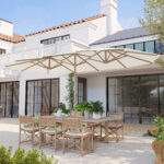 Ombrellone Doppio con Apertura a Manovella, in Acciaio Inox e Poliestere, 455x265x238 cm, Beige - immagine 8