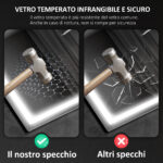 Specchio Bagno Antiappannante con Luce LED Regolabile, Speaker Bluetooth, Pulsanti Touch, 50x70 cm - immagine 8