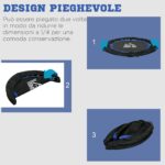 Mini Trampolino Fitness Ø102 cm Pieghevole con Manubrio Regolabile in Altezza, Blu - immagine 5