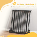 Cancellino per Cani Taglia Piccola e Media Pieghevole a 3 Pannelli, 180x3x74,5 cm, Nero - immagine 5