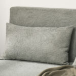 Divano Letto Matrimoniale con Schienale Regolabile e 2 Cuscini, in Tessuto Effetto Lino Grigio - immagine 8