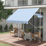 Tenda da Sole da Esterno 2x1,5m a Rullo con Manovella, Altezza e Angolazione Regolabile, Blu - immagine 2