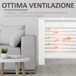 Copritermosifoni a Doghe con Ripiano Portaoggetti, in Legno, 172x19x81 cm, Bianco - immagine 4