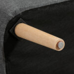 Divano 2 Posti Moderno in Tessuto Senza Braccioli, Divanetto da Salotto con Gambe in Legno, 117x56,5x77 cm, Grigio Scuro - immagine 7