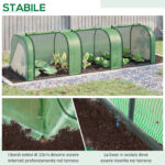 Serra da Giardino a Tunnel in Acciaio e Plastica PP con Porte Avvolgibili, 295x1x80 cm, Verde - immagine 6
