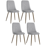 Sedie da Cucina Imbottite, Set 4 Pezzi in Poliestere e Acciaio, 47x55x86 cm, Grigio