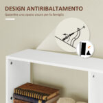 Libreria Asimmetrica a S a 5 Livelli con 10 Ripiani Aperti, in Legno, 80x24x159 cm, Bianco - immagine 6