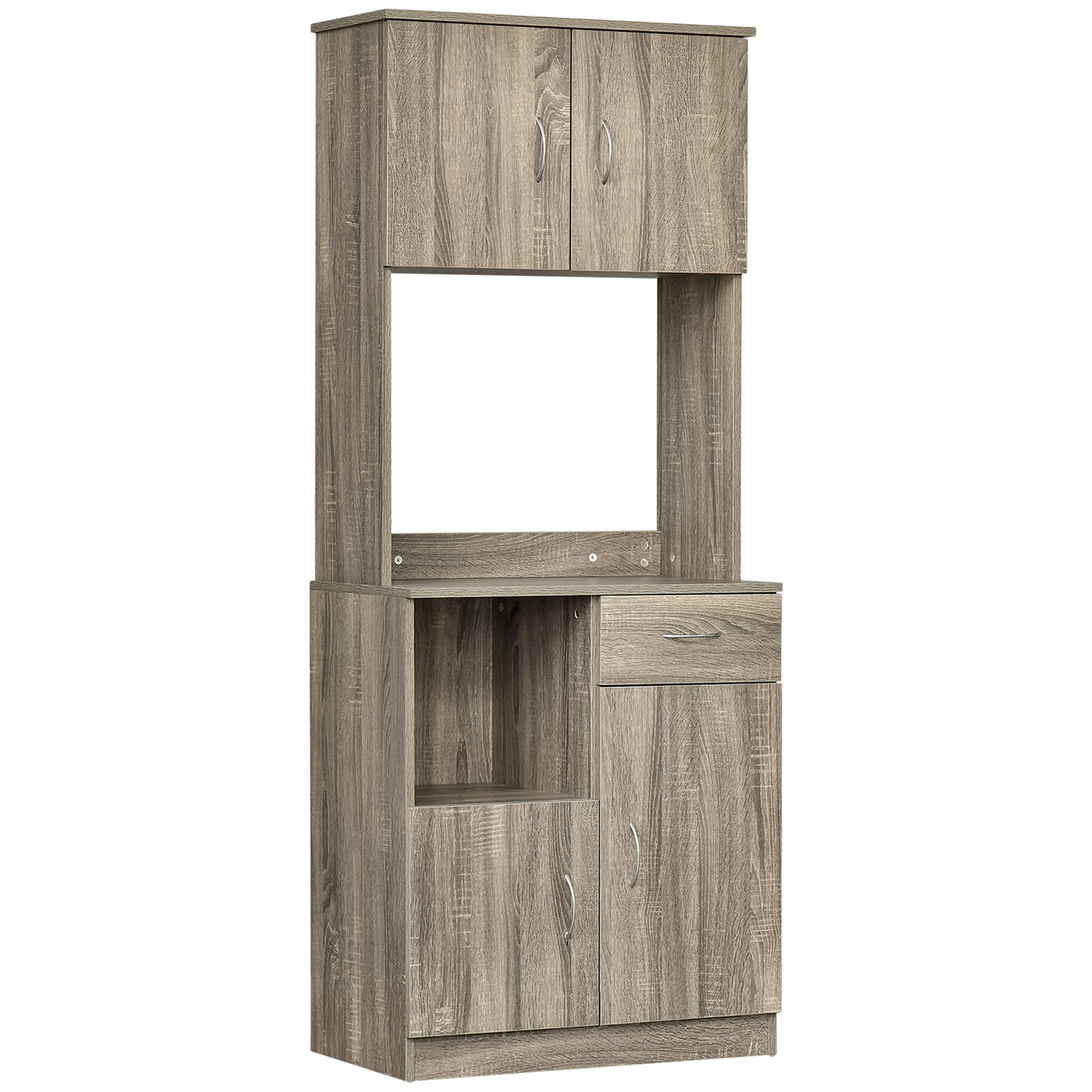 9kC3b2198f1d8f218.jpg Credenza Moderna per Cucina o Sala da Pranzo, Mobile Buffet con Armadietti e Cassetti in Legno, Grigio, 71x41x178cm - immagine 1