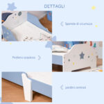 Letto Basso per Bambini di +3 Anni con Sponde Blu e Bianco - immagine 6