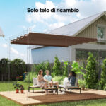 Copertura per Gazebo Pergola 4x3 m in Poliestere Traspirante Caffè con 10 Fori di Drenaggio - immagine 2
