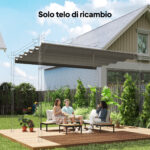 Tettuccio di Ricambio per Gazebo 3x3 m con 10 Fori di Drenaggio, Grigio Chiaro - immagine 2
