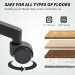 Sedia da Ufficio Traspirante e Reclinabile ad Altezza Regolabile, in Tessuto a Rete, 65x59x92,5-102,5 cm, Nero - immagine 8