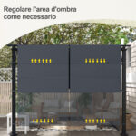 Copertura per Gazebo Pergola 3x3 m in Poliestere con Tasche e Cinghie, 488x122 cm, Grigio Carbone - immagine 7