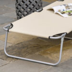 Sdraio da Giardino Pieghevole con Tettuccio Regolabile e Schienale Reclinabile a 4 Livelli, Beige - immagine 9